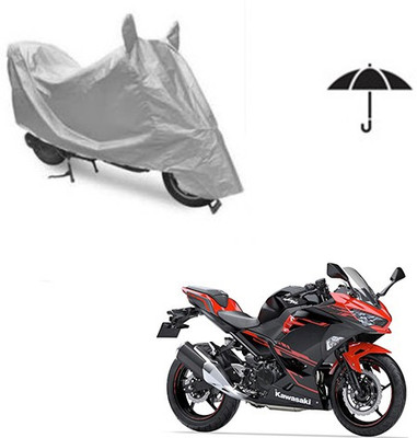 SRENTERPRISES Two Wheeler Cover for Kawasaki(Ninja 250, Silver)
