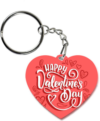 COLOR YARD best happy valentines day gift with hearts and lettering design on Key Chain