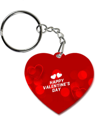 COLOR YARD best happy valentines day gift beautiful red bokeh background design on Key Chain