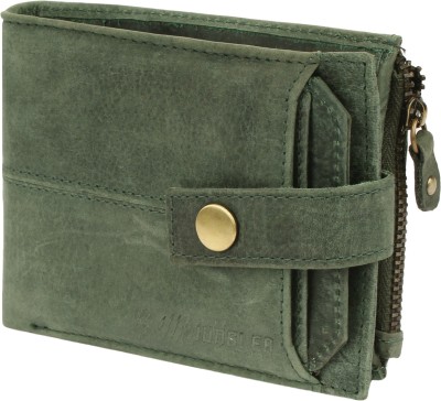 Jungler Men Casual Green Genuine Leather Wallet(11 Card Slots)