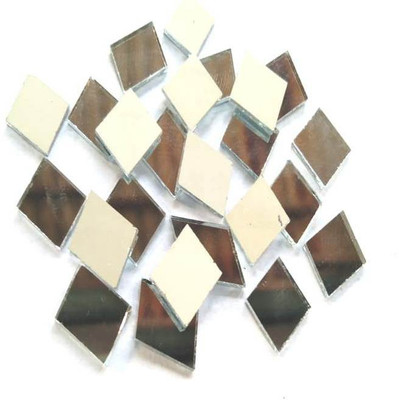 Atifa embroidery material 10x10mm mirror/sheesha diamond shape for embroidery, craft and decoration work(120 pieces,Free fabric glue cone)