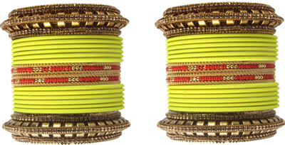 Shiv_Jewels Alloy Pearl, Crystal Gold-plated Bangle(Pack of 32)