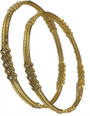 AARTISAI Metal Cubic Zirconia Gold-plated Bangle Set(Pack of 2)