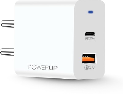 powerup stay charged 12 W 2.4 A Multiport Mobile Charger with Detachable Cable(White)