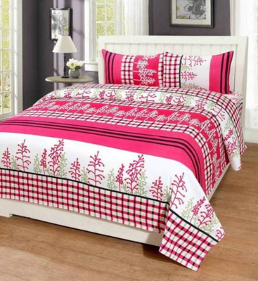 Zolico 160 TC Microfiber Double 3D Printed Flat Bedsheet(Pack of 1, Multicolor)