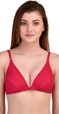 Cyxus 4G WOMAN FULL COVERAGE FRONT OPEN RED BRA COMFORTABLE BRA WITH EXTRA SOFT MATERIEL-RED (B SIZE:99120036 Women Full Coverage Non Padded Bra(Red)