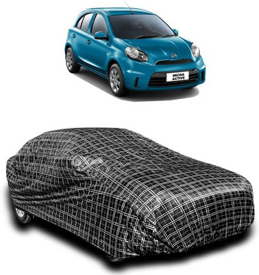 APNEK Car Cover For Nissan Micra (With Mirror Pockets)(Silver, Black)