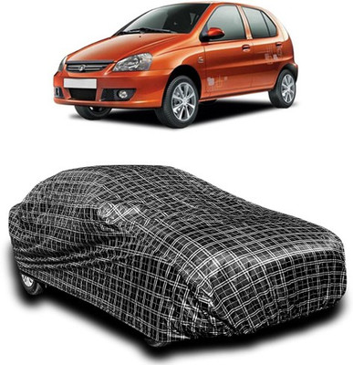 APNEK Car Cover For Tata Indica eV2 (With Mirror Pockets)(Silver, Black)