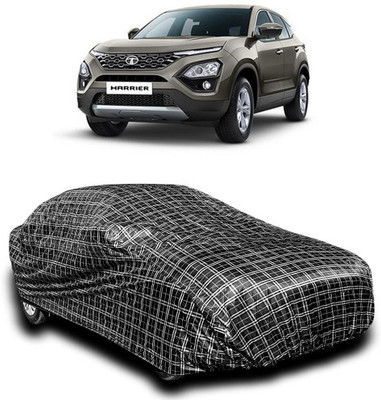 APNEK Car Cover For Tata Harrier (With Mirror Pockets)(Silver, Black)