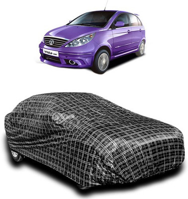 APNEK Car Cover For Tata Vista Tech (With Mirror Pockets)(Silver, Black)