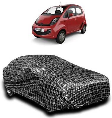 APNEK Car Cover For Tata Nano (With Mirror Pockets)(Silver, Black)
