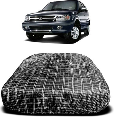 APNEK Car Cover For Tata Safari Storme (With Mirror Pockets)(White, Black)