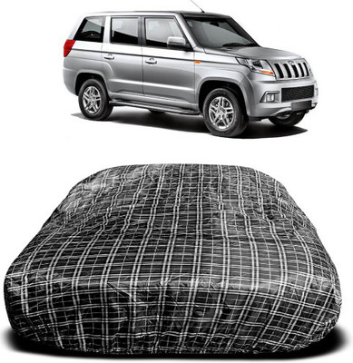 APNEK Car Cover For Mahindra TUV300 (With Mirror Pockets)(White, Black)