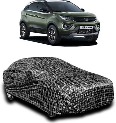 APNEK Car Cover For Tata Nexon (With Mirror Pockets)(Silver, Black)