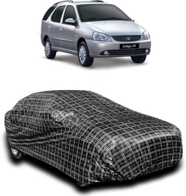 APNEK Car Cover For Tata Indigo CS (With Mirror Pockets)(Silver, Black)