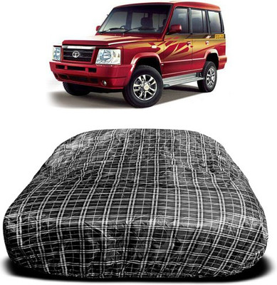 APNEK Car Cover For Tata Sumo Grande MK II (With Mirror Pockets)(White, Black)