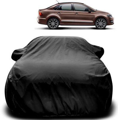 Purpleheart Car Cover For Volkswagen Vento (With Mirror Pockets)(Black)