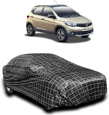 APNEK Car Cover For Tata Tiago (With Mirror Pockets)(Silver, Black)