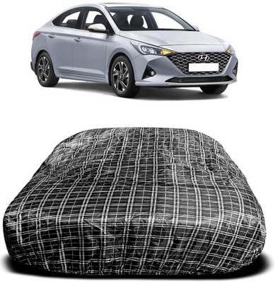APNEK Car Cover For Hyundai Verna Facelift (With Mirror Pockets)(White, Black)