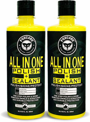 FOXCARE Liquid Car Polish for Exterior, Metal Parts, Dashboard, Tyres, Leather, Chrome Accent, Exterior(1000 ml, Pack of 2)