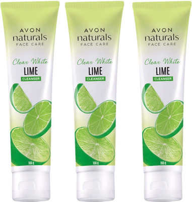 AVON Clear White Lime Cleanser 100 gm x Pack of 3 Face Wash(300 g)