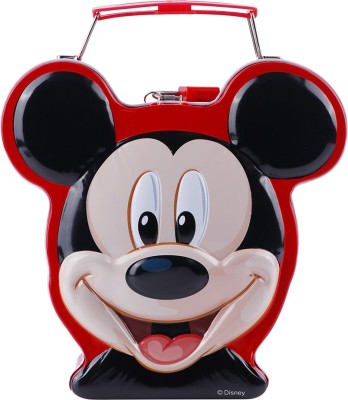SKI Stylish Disney Mickey Mouse Print Metal Coin Bank Box ,Piggy Bank ,Money Saving Box for Kids with Lock and 2 Keys Perfect Birthday Return Gift Coin Bank(Red)