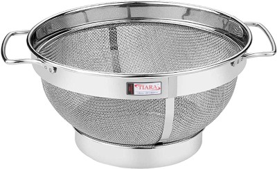 TIARA Fruit Basket 304 Food Grade Stainless Steel Vegetable and Fruit Bowl Basket, Draining - 1PC Strainer(Silver Pack of 1)