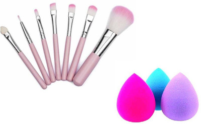 BR Belle Rosa Make-up Brush with beauty blender sponge puff 3(10 Items in the set)