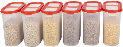 Cutting EDGE Plastic Utility Container  - 1800 ml(Pack of 6, Red)