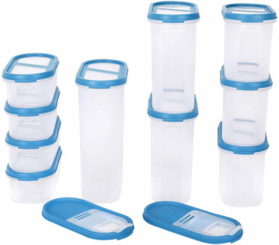 Cutting EDGE Plastic Utility Container  - 2400 ml, 1800 ml, 1200 ml, 535 ml(Pack of 10, Blue)