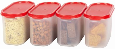 TUQQERWEREE Polypropylene Grocery Container  - 1100 ml(Pack of 4, Red)