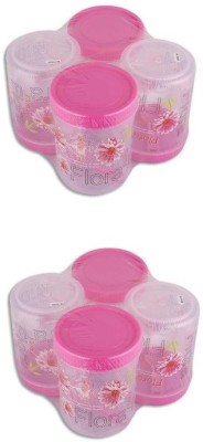 NAYASA Plastic Grocery Container  - 500 ml, 500 ml, 500 ml, 500 ml, 500 ml, 500 ml, 500 ml, 500 ml(Pack of 8, Pink)