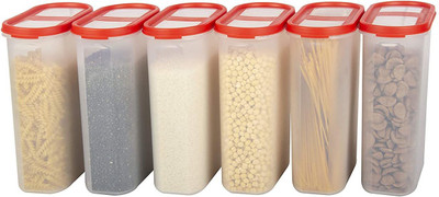 Cutting EDGE Plastic Utility Container  - 2400 ml(Pack of 6, Red)
