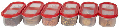 Cutting EDGE Plastic Utility Container  - 525 ml(Pack of 6, Red)
