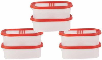 Cutting EDGE Plastic Utility Container  - 525 ml(Pack of 6, Red)