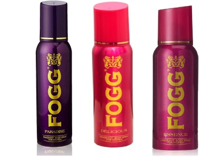 FOGG Essence, Delicious, Paradise Body Spray  -  For Women(360 ml, Pack of 3)