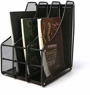ZN ENTERPRISE 3 Compartments iron Magazine Document Holder(Black)