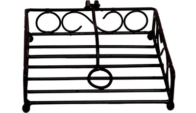 CraftKemp 1 Compartments Wrought Iron Napkin Roll holder(Black)
