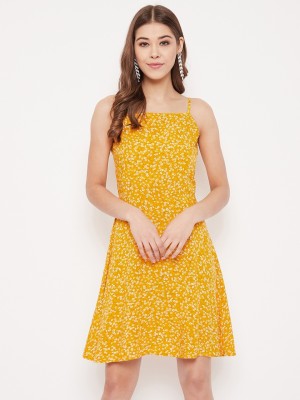 Berrylush Women Fit and Flare Yellow Dress