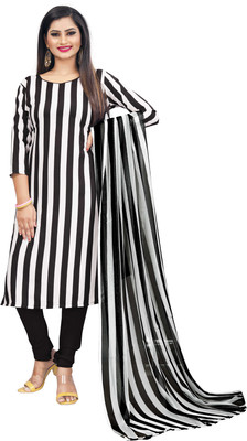 ANAND Crepe Striped Salwar Suit Material