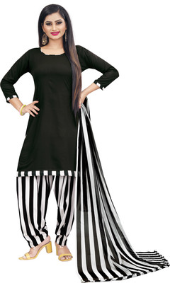 ANAND Crepe Striped Salwar Suit Material
