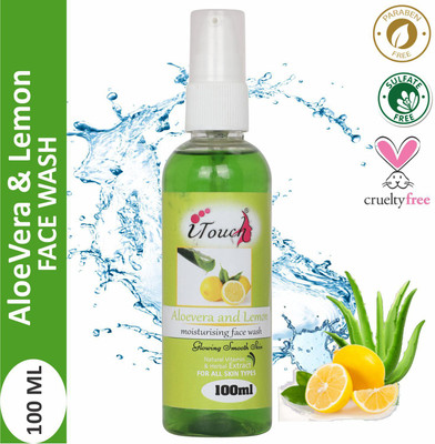 I TOUCH HERBAL ALOE VERA AND LEMON FACE WASH 100 ML No Paraben , No SLS, Cruelty Free . For All Types Of Skin Face Wash(100 ml)