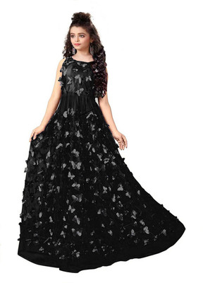 Manav fashion Anarkali Gown(Black)