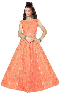 Manav fashion Anarkali Gown(Orange)