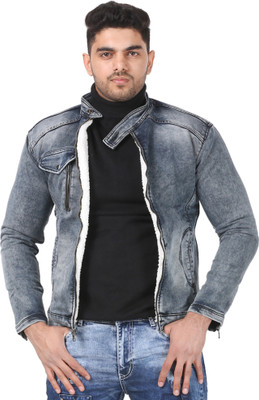 white apple jns Full Sleeve Washed Men Denim Jacket