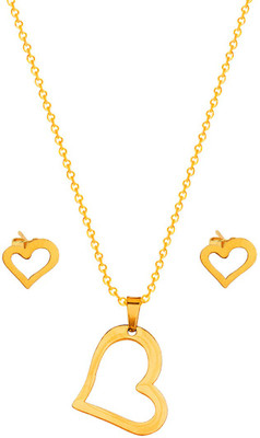 Sullery Stainless Steel Gold-plated Gold Jewellery Set(Pack of 1)