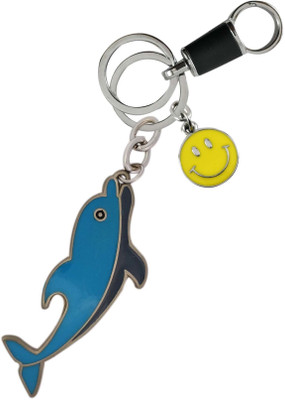HANDSOME ISK Antique Dolphin Design Bottle Opener with Yellow Smile nd High Quality Locking Hanging Hook Key Chain