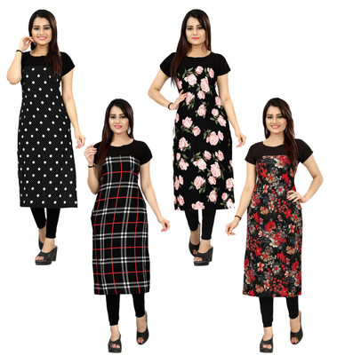 DSK STUDIO Women Printed Straight Kurta(Multicolor)
