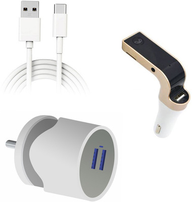 DAKRON Wall Charger Accessory Combo for Samsung Galaxy M51(White)