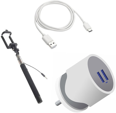 DAKRON Wall Charger Accessory Combo for LG W31(Multicolor)